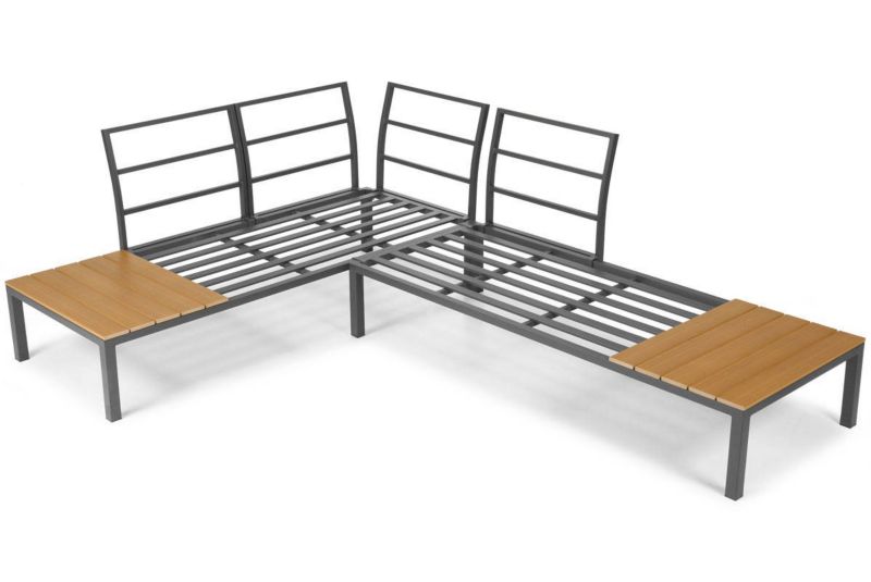 Bettso Lagos moderne modulopbyggede hjørnesofa med liggefunktion, grå, 1 sæt