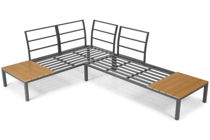 Bettso Lagos moderne modulopbyggede hjørnesofa med liggefunktion, grå, 1 sæt