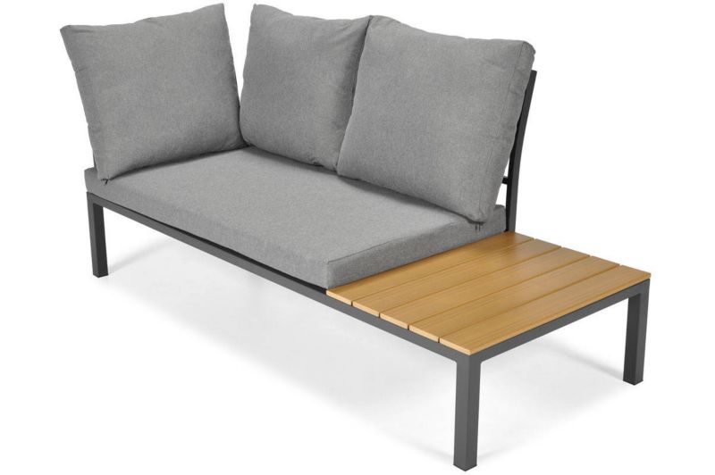 Bettso Lagos moderne modulopbyggede hjørnesofa med liggefunktion, grå, 1 sæt