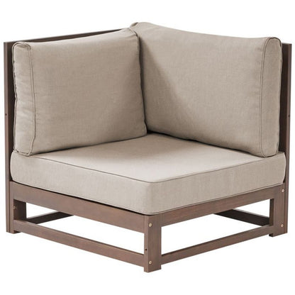 Hjørnesofa Timor 167x167x72 cm Mørkebrun Modulær Certificeret Akacietræ 1 stk.