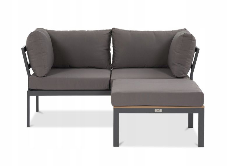 Narożnik Ogrodowy Modułowy JAVA Sofa Stolik 3w1 na Taras Ogrodowy Ciemny 1 szt