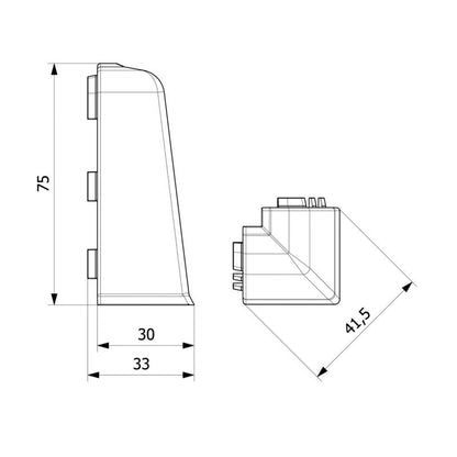Udendørs Hjørne PVC 75x30 mm Natur Trælook 2 stk