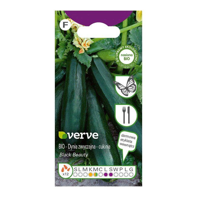 Økologiske frø til courgette Black Beauty Verve
