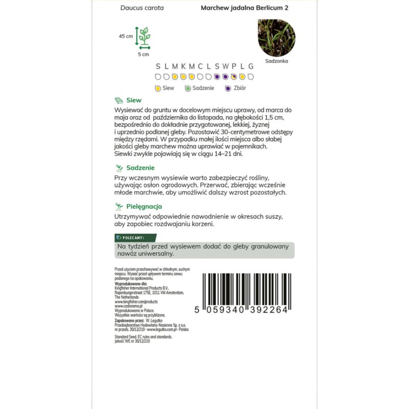 Økologiske gulerodsfrø Berllikumer 2 Verve