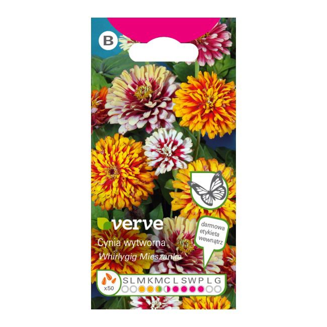 Frø af zinnia Whirlygig Verve mix