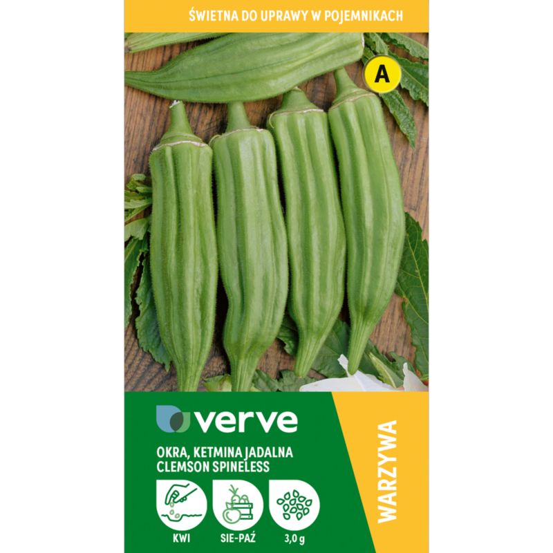 Frø til okra Clemsons Spineless Verve