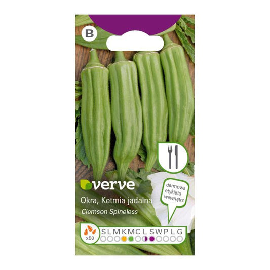 Frø til okra Clemsons Spineless Verve