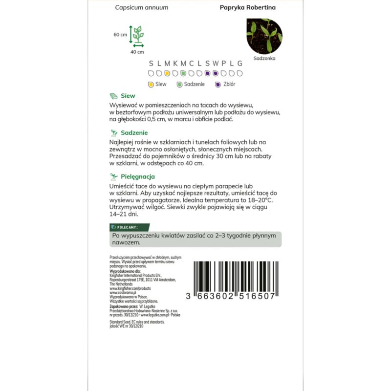 Frø af rød peberfrugt Robertina Verve