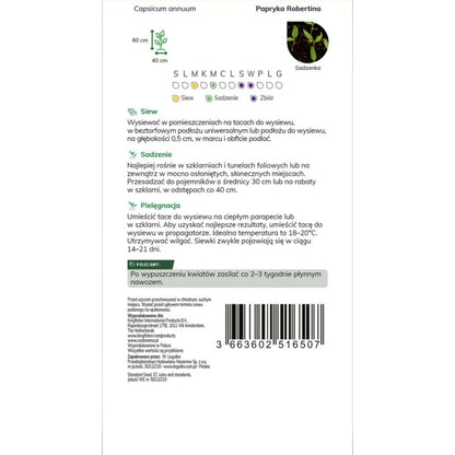 Frø af rød peberfrugt Robertina Verve