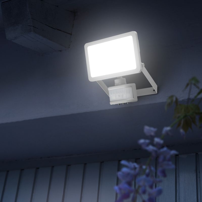 LED Projektør Lucan 20 W Med Bevægelsessensor Hvid