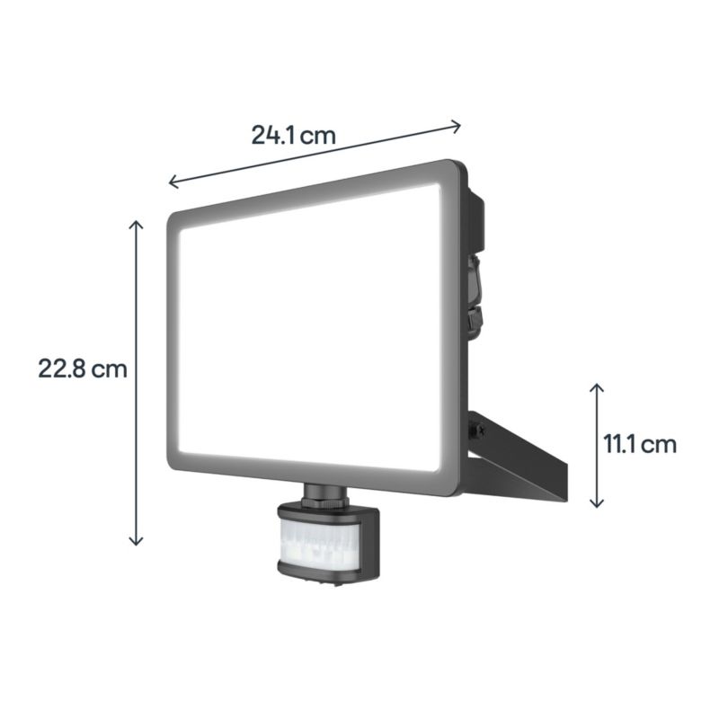 LED-Projektør Lucan 7500 lm 5000 K IP65 med Bevægelsessensor Sort