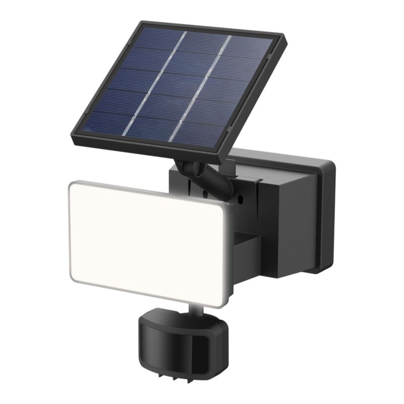Solarlampe Davern 530 lm 5000 K med Bevægelsessensor Sort