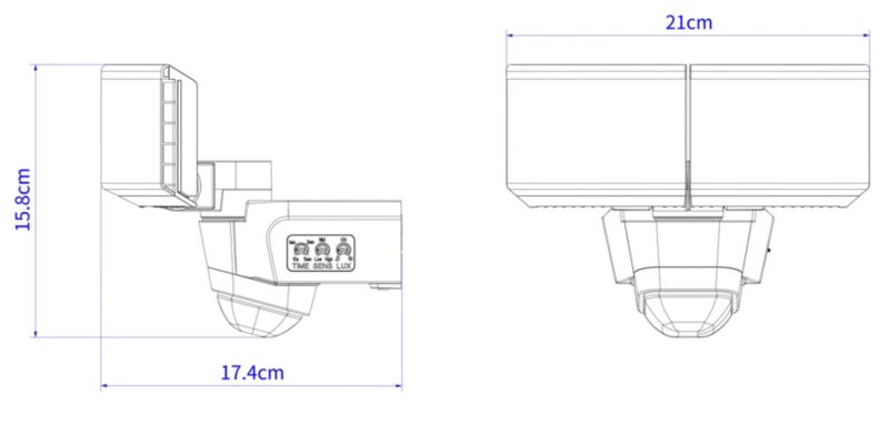 GoodHome projektør med bevægelsessensor 2 x 10 W IP44 hvid