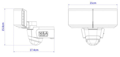GoodHome projektør med bevægelsessensor 2 x 10 W IP44 hvid