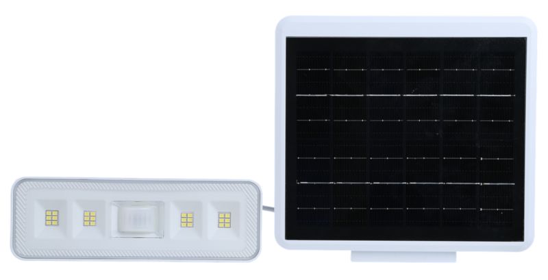 Solar LED Floodlight 1000 lm IP54 med Bevægelsessensor Hvid