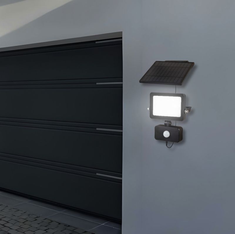 Solcellefloodlight Tunnbrod med Bevægelsessensor 500 lm Sort