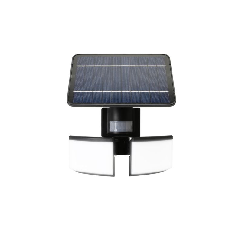 Solcelleprojektør med bevægelsessensor 800 lm med 2 hoveder i sort