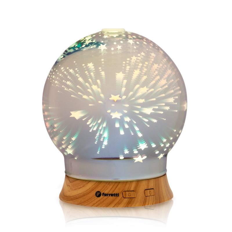 Ferretti Glas LED Aromadiffusor: 7 Farver & Aromaterapi for Ro