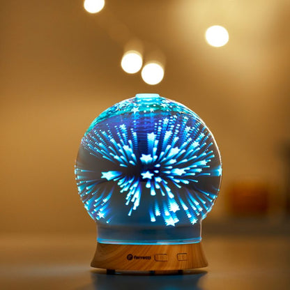 Ferretti Glas LED Aromadiffusor: 7 Farver & Aromaterapi for Ro