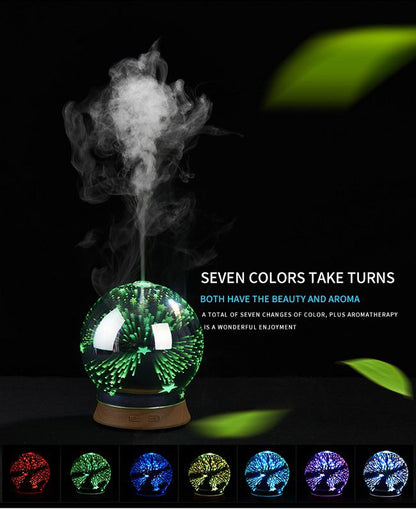 Ferretti Glas LED Aromadiffusor: 7 Farver & Aromaterapi for Ro