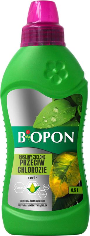 Biopon gødningsmiddel mod klorose til grønne planter 0,5 l