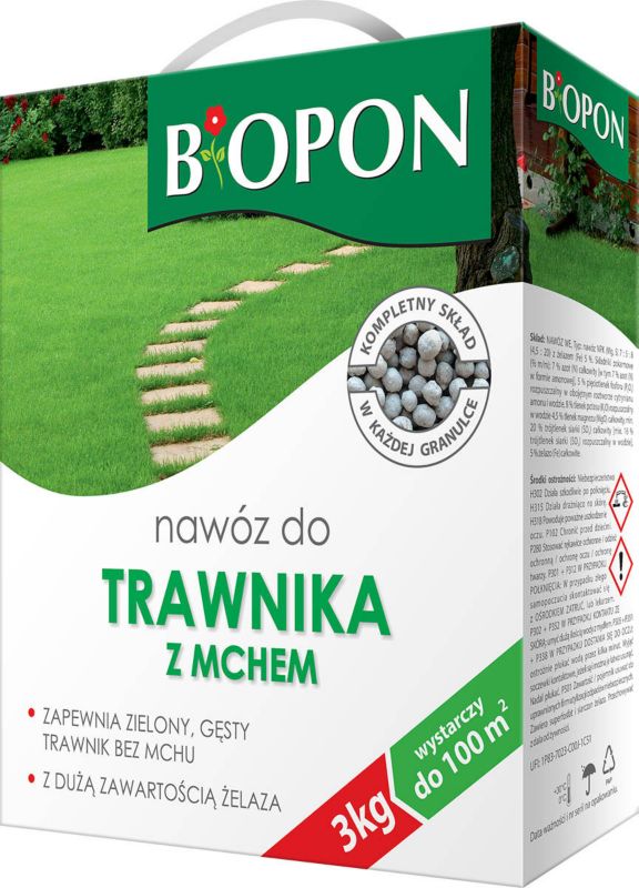 Biopon græsplænegødning med mosfjerner 3 kg