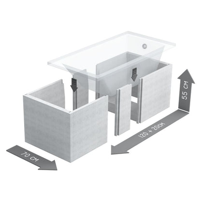Badekar-bærer til rektangulært badekar 120-140x70x55 cm