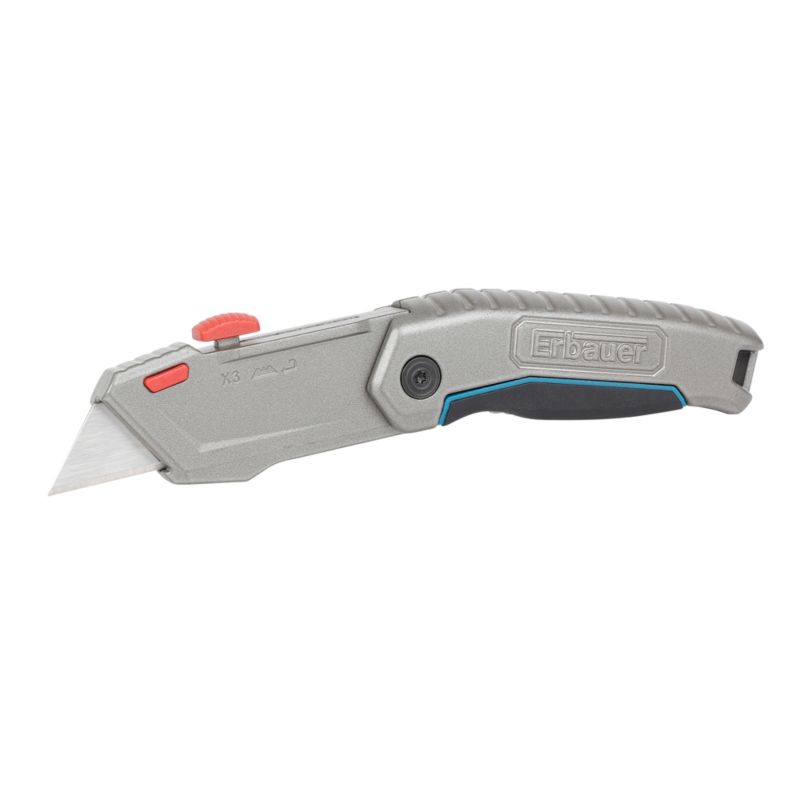 Erbauer kniv med gummigreb og segmentblad
