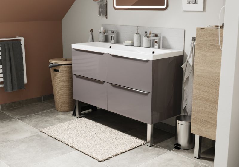 GoodHome Portloe møbelfødder i metal, krom, blank, 2 stk.