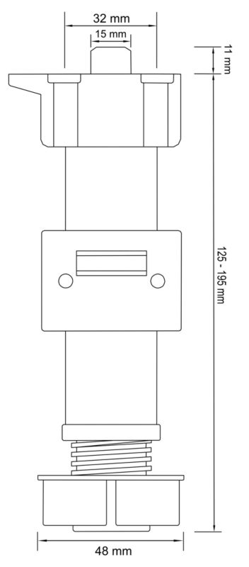 Ben med greb til GoodHome Caraway-skab