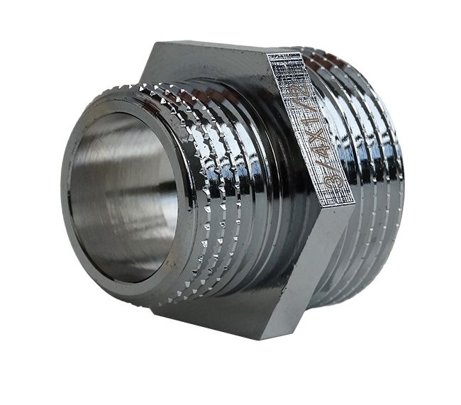 Nippel 3/4" x 1/2" krom