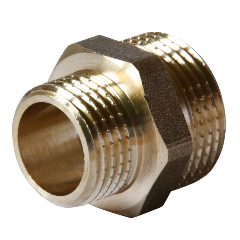 Reduktionsnippel 3/4" x 1/2" i messing