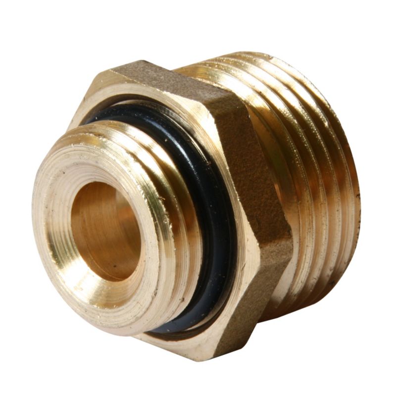 Reducerende messingnippel 1/2" x 3/4" med O-ring