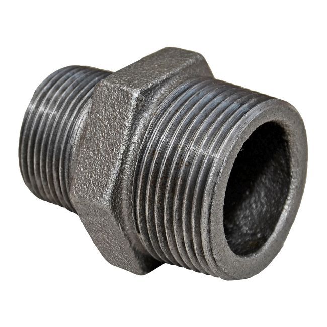 Stål reduktionsnippel ErE 3/4" x 1/2" i mat-sort