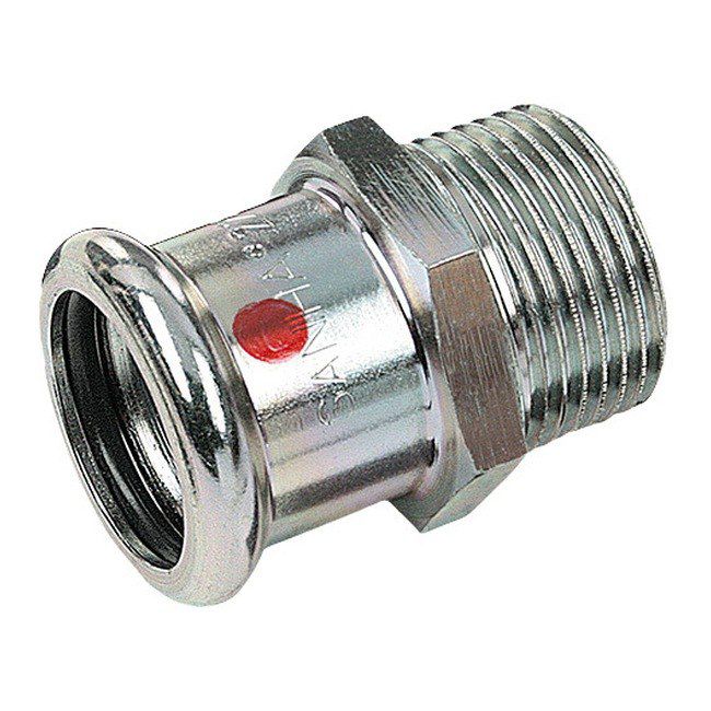 Sanha stålrør reduktionsnippel med udvendigt gevind 22 mm x 1"