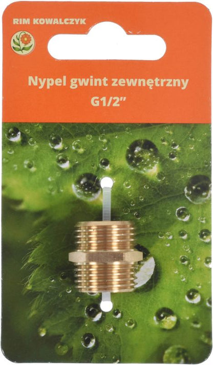 Nippel med udvendigt gevind 1/2"