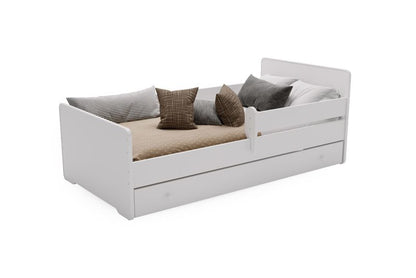 Børneseng Kobi MAX med Skuffe og Gelænder 140x70 cm Hvid