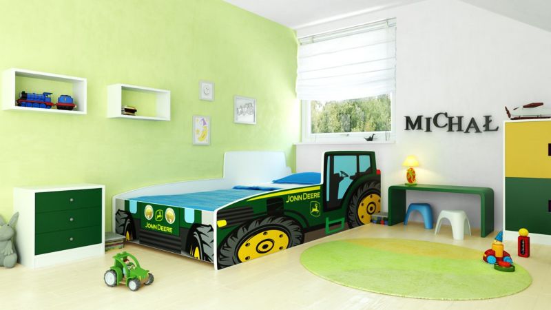 Børneseng Kobi Traktor 160x80 cm Grøn med Madras