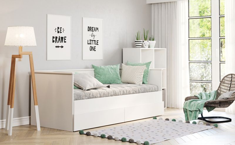 Uddragsseng HELIOS 200x80/200x160 cm Hvid