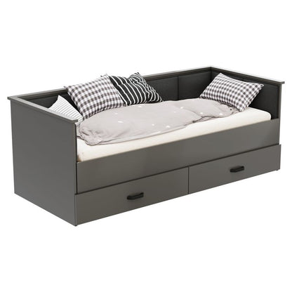 Ungdomsseng Helios 200x80/200x160 cm Grå Polstret