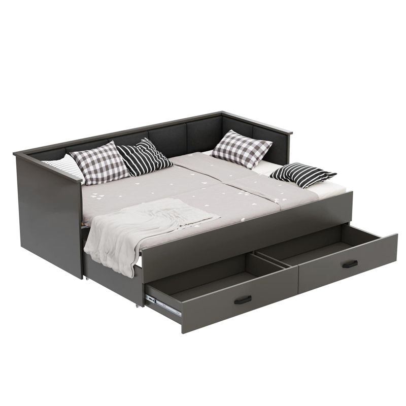 Ungdomsseng Helios 200x80/200x160 cm Grå Polstret