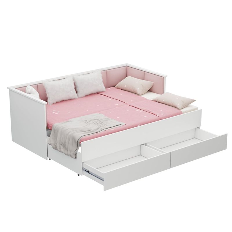 Ungdomsseng HELIOS 200x80/200x160 cm Polstret Panel Pink