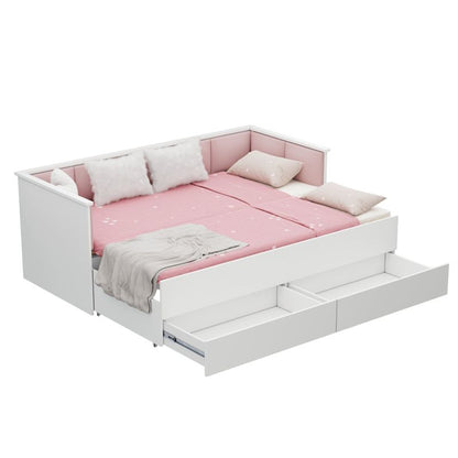 Ungdomsseng HELIOS 200x80/200x160 cm Polstret Panel Pink