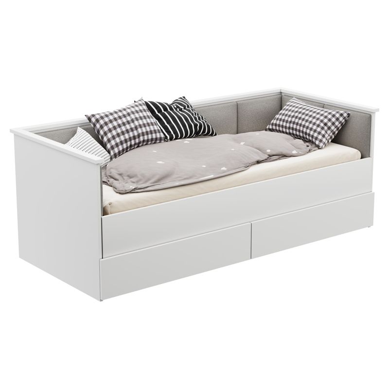 Ungdomsseng HELIOS med Polstrede Paneler Grå 200x80/200x160