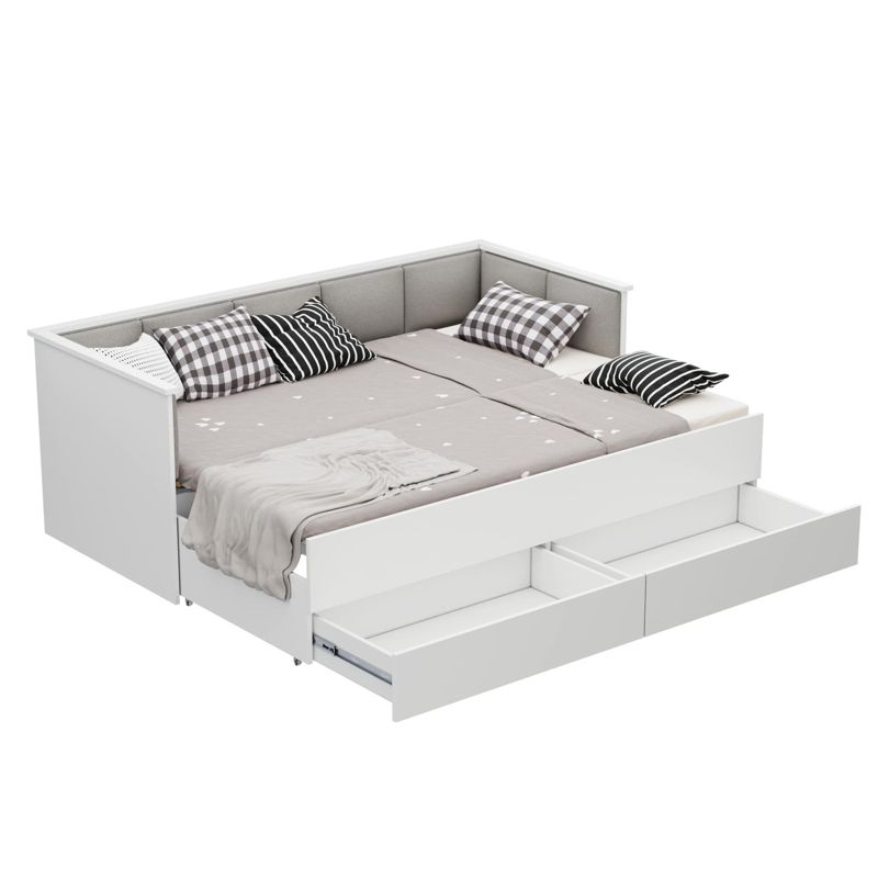 Ungdomsseng HELIOS med Polstrede Paneler Grå 200x80/200x160