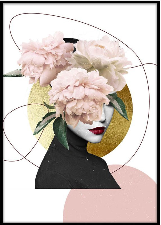 Artbox Peony Girl billede 50 x 70 cm