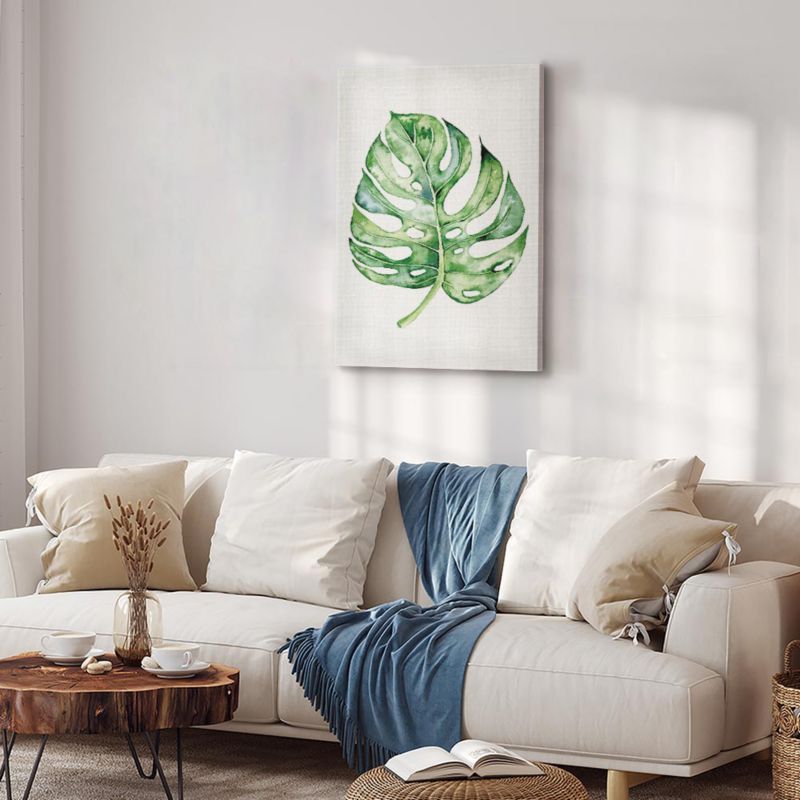 Artgeist akvarel monstera billede 40 x 60 cm italiensk lærred 1 stk