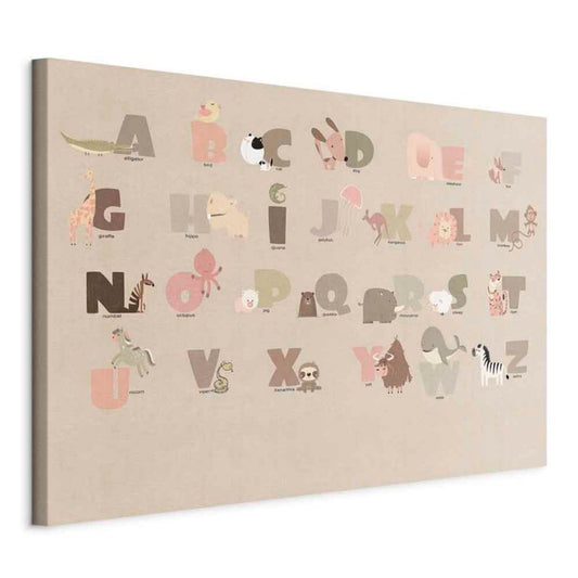 Artgeist billede Alfabet fauna 30 x 20 cm non-woven lærred 1 stk