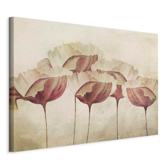 Artgeist billede Beige blomster 30 x 20 cm non-woven lærred 1 stk