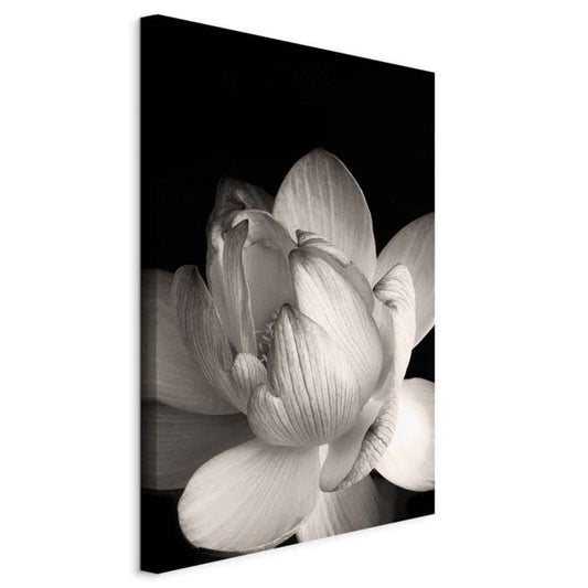 Artgeist sort-hvid blomst billedtryk 80 x 120 cm italiensk lærred 1 stk